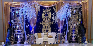 งานแต่งงาน Mehndi ฉากหลังพิธีประดับงานแต่งงานสีสันสดใส - Product Image 3