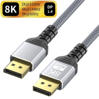 Câble DisplayPort 2.1 Câble DisplayPort d'usine Câble audio vidéo 1.4 plaqué or CABL 8K DP mâle à mâle