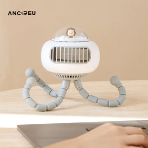 โลโก้ที่กําหนดเองรถเข็นเด็กเด็ก Octopus พัดลมฤดูร้อนแบบพกพากลางแจ้งพัดลมมือถือ USB ชาร์จ Mini ขาตั้งกล้องคลิปพัดลม - Product Image 5