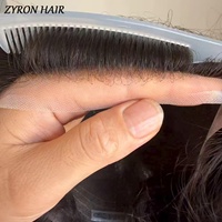 Prothèse capillaire en dentelle suisse complète en cheveux vierges indiens 8x10 # Prothèse capillaire frontale 1B à nœuds simples pour hommes, pour couvrir les zones de calvitie