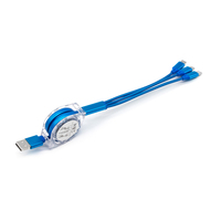 Kabel pengisi daya Universal 3in1 Logo kustom kabel Data elektronik dapat ditarik untuk ponsel Android