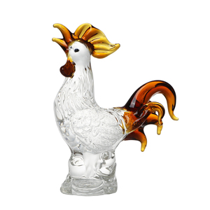 Figura de Gallo de Vidrio Soplado, Coleccionable, Arte de Granja, Pintado a Mano, Miniatura de Gallina de Cristal, Decoración - Product Image 2