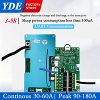 Sistema de Gestión de Baterías YDE BT Smart BMS 4S 12V 60A 100A 150A 200A LiFePO4 Li-ion UART/ para Vehículos de Cuatro Ruedas de Baja Velocidad