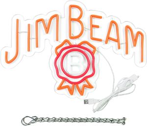 Letrero LED de Neón con Diseño de Whisky Jim Beam para Decoración de Pared, Alimentado por USB, para Uso en Centros Comerciales y Bares Domésticos, Multicolor, Resistente al Agua IPX3 - Product Image 4