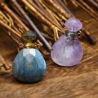 MIENTER pendentif en pierre unique pierre naturelle cristal bouteille de parfum conceptions pendentifs à breloques femmes