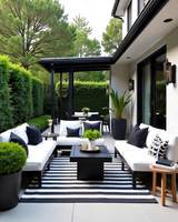 Ensemble de table et de chaises de salle à manger d'extérieur en rotin et en aluminium, écologique et durable