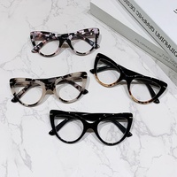 Lunettes de lecture œil-de-chat à grande monture pour femmes, verres transparents anti-lumière bleue, modèle OEM 072, tendance