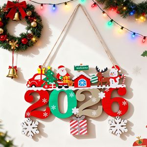 2026 <b>Christmas</b> Wooden Hanging Ornament With Snowflake Reindeer Santa <b>Tree</b> Car House Decoration For <b>Christmas</b> <b>Tree</b> New Year Party - Product Image 1