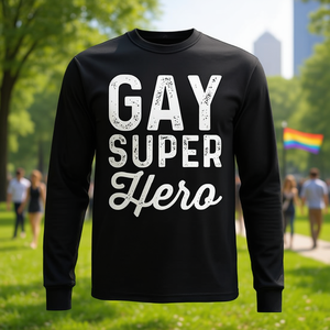 T-shirt à manches longues pour la fierté LGBTQ+, super-héros gay, produit promotionnel - Product Image 3