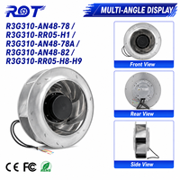 Ventilador Centrífugo EC R3G310-RR05-H1, 230VAC 500W 310mm, Alto Flujo de Aire, Aspas Curvadas hacia Atrás, Reemplazo para Ventilación Industrial HVAC