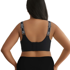 Áo ngực không <span class=keywords><strong>d</strong></span>ây thoáng khí với <span class=keywords><strong>d</strong></span>ây đeo họa tiết chữ cái và cúp cố định, áo ngực liền mạch thoải mái cỡ lớn - Product Image 4