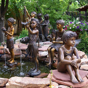 Sculpture moderne abstraite, statue de fleurs en cuivre, taille de vie, pour arrosage du jardin - Product Image 3