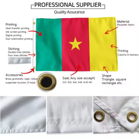 Drapeau du Cameroun en polyester 3x5 pieds pour la Journée Nationale, idéal pour les supporters des matchs sportifs