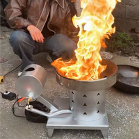 Réchaud à Huile Usagée Économe en Énergie, Flamme Puissante pour Cuisson et Ébullition d'Eau, Accessoire de Camping Écologique