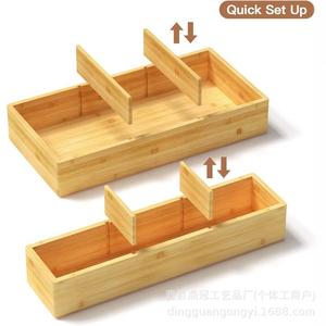 Wooden Compartmentalized Storage <b>Box</b> 32cm x 16cm Eco Friendly Kitchen Condiment Organizer Makeup Holder - Product Image 4