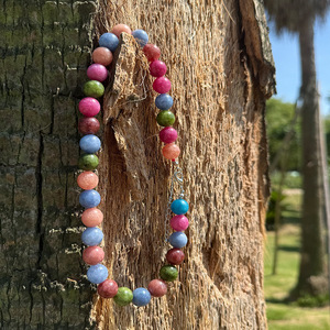 Un superventas transfronterizo, collar de piedra natural colorido de 12mm, un collar de cuentas de cristal rosa para mujer de gama alta - Product Image 3