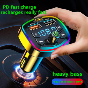 Cargador de teléfono para coche, dispositivo de carga rápida PD, puerto USB Dual, reproductor de <span class=keywords><strong>Bluetooth</strong></span>-MP3 BT5.0, receptor FM inalámbrico, transmisor FM - Product Image 2