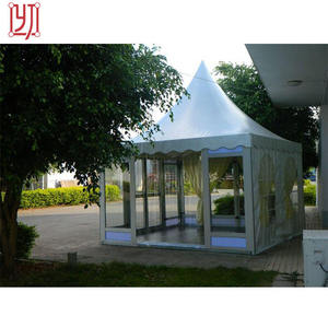 เต็นท์ทรงเจดีย์โครงอะลูมิเนียม หลังคา PVC ผนังกระจก ขนาด 3x3x4x4x5x5 เมตร สำหรับงานแต่งงาน งานอีเว้นท์ งานนิทรรศการ ดีไซน์ทันสมัย - Product Image 6