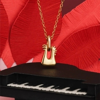 Collier en acier inoxydable plaqué or MECYLIFE, pendentif petit animal, collier avec pendentif mignon en forme d'éléphant ou de vache