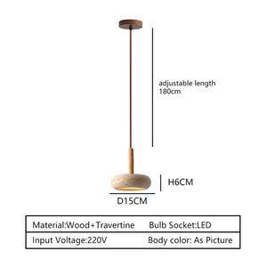 Lampe suspendue décorative en pierre de travertin naturelle, blanc chaud, <span class=keywords><strong>suspension</strong></span> AC, <span class=keywords><strong>pour</strong></span> salle à manger, <span class=keywords><strong>cuisine</strong></span> - Product Image 2