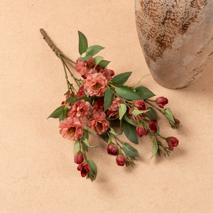 Bouquet de luxe de fleurs artificielles en soie de camélia à 5 branches de haute qualité pour salon, table à manger, mariage, festival - Product Image 4