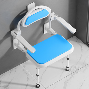 Chaise de douche murale pliante en alliage d'aluminium, siège de bain antidérapant pour personnes âgées, équipement de sécurité pour salle de bain - Product Image 1