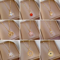 Collier en Acier Inoxydable Tendance, Pendentif en Cuivre Exquis en Forme de Cœur Œil de Papillon, pour Femme