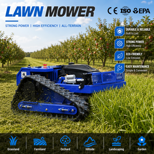 Tondeuse à gazon professionnelle télécommandée sur chenilles, à essence, avec bac de ramassage de 200 L et vitesse variable, pour talus de autoroute et voies publiques - Product Image 2