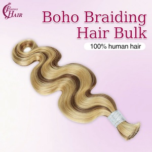 FH 12A Virgin Human Hair Extensions Bulk New Color #P27/30 Highlight <b>Body</b> <b>Wave</b> Braiding Human Hair No Weft for Braiding - Product Image 6