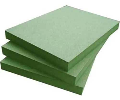 China manufacture 1220x2440mm 18mm thickness MDF green color moisture proof HDMR