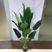 Plantes en plastique banane de 120 cm, 18 feuilles, grandes plantes artificielles décoratives d'intérieur pour la décoration de la maison et du bureau
