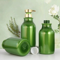 PET Pumpflasche 400ml 530ml Glänzend Grün Runde Schulter mit Goldpumpe für Shampoo Duschgel Conditioner Handseife