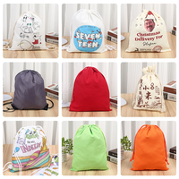 Sac fourre-tout en toile avec cordon de serrage et logo personnalisé, grande capacité, sac cadeau réutilisable en toile