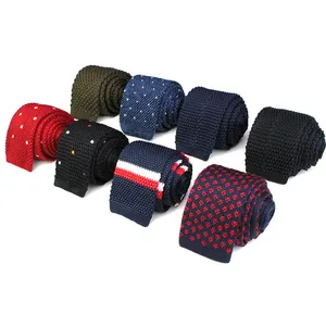 Cravates classiques pour hommes, <span class=keywords><strong>tricot</strong></span>ées en <span class=keywords><strong>soie</strong></span>, avec des rayures simples - Product Image 1