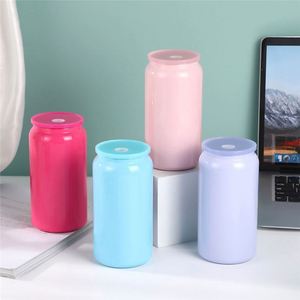 BPA Free 16Oz Drinking <b>Plastic</b> Colored Jelly <b>Plastic</b> Can Outdoor Travel Acrylic Coffee <b>Mug</b> for UV DTF Wraps - Product Image 4