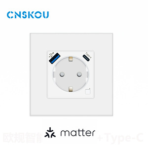 Cnskou Smart Socket Eu <b>Plug</b> Wi-Fi Tuya Control <b>Universal</b> Fast Charging 86x86mm Plastic Material - Product Image 3