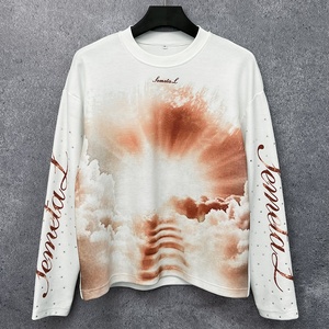QIANSHI T-Shirt Oversize Personalizzata con Strass, 300gsm, Manica Lunga in Tessuto Termico Waffle di Alta Qualità per <span class=keywords><strong>Uomo</strong></span> - Product Image 1