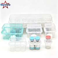 Boîte en plastique de haute qualité pour flacons, 2 compartiments, 10 ml, étui pour peptides, pour emballage de flacons de réactifs en poudre lyophilisée, vente en gros d'usine, OEM