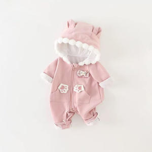 Primavera y otoño nuevo bebé versión coreana <span class=keywords><strong>Ha</strong></span> Yi primavera y otoño bebé lindo gato al aire libre ropa mono ropa para gatear - Product Image 2