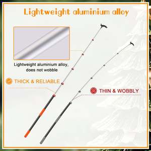 מוט טלסקופי ארוך מאלומיניום עם וו רב תכליתי, ללא סולם, לתליית תאורת חג המולד, כלי להתקנה, תלייה, ניקוי חוטים - Product Image 3