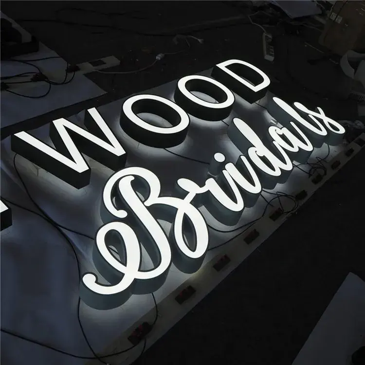 Logo 3D Display a LED decorativo parole luminose Mini personaggi segni di lettere 3D