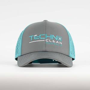 Fábrica al por mayor de encargo plana bordado Logo contraste impermeable 6 paneles corte láser gorra de béisbol sombrero - Product Image 1