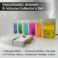 Set de Libros Panorámicos del Patrimonio Cultural Chino de Shanxi, 6 Volúmenes, Bilingües, Impresión Offset a 4 Colores, Regalo Corporativo