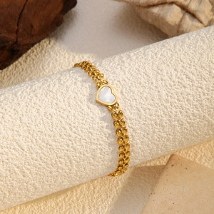 Bracelet en acier inoxydable avec pendentif cœur personnalisé, incrusté de zircon, breloques DIY, maillons de chaîne, idéal pour un cadeau - Product Image 4