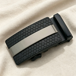 Boucle de ceinture formelle en alliage à verrouillage automatique 30 mm, plaque réversible avec trous, finition plaquée - Product Image 3
