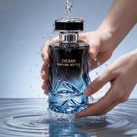 Nouvelle Bouteille de Parfum Vide en Verre Rouge Dégradé Personnalisée, Forme Ronde, avec Vaporisateur, 50ml 100ml, Emballage Cylindrique