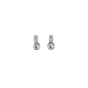 Orecchini a Perno in Argento 925 con Cristalli e Incastonatura a Castone di Strass, Design Minimalista per Uso Quotidiano, Gioielli Unisex - Product Image 1