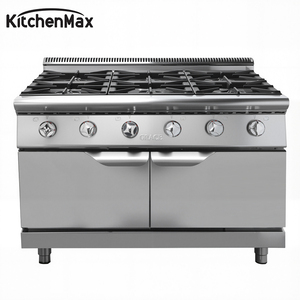 Cuisinière professionnelle KitchenMax, cuisinière à gaz autonome avec 6 brûleurs et armoire pour cuisine de restaurant occidental - Product Image 5