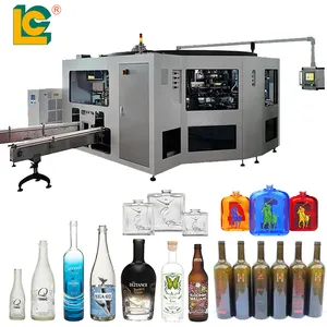 Machine de sérigraphie cylindrique automatique UV de marque LC pour bouteilles de vin cosmétiques en verre avec position d'image CCD