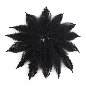 Extensions de Cheveux <span class=keywords><strong>Marley</strong></span> Twist de 8 Pouces pour Tresses, Cheveux Courts Kinky Twist Afro Souple pour Soft Locs, Enveloppements de Cheveux Synthétiques Bouclés - Product Image 2